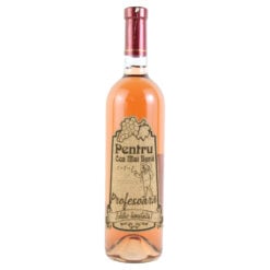 Vin rose 0.75l "Pentru cea mai buna Profesoara" cu eticheta personalizata din pluta