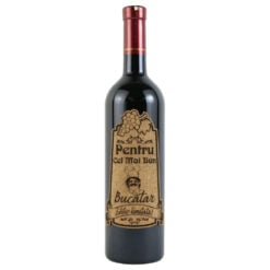Vin rosu 750 ml "Pentru cel mai bun Bucatar" cu eticheta personalizata din pluta
