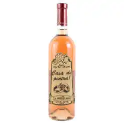 Vin rose 750 ml "Casa de piatra! La multi ani!" cu eticheta personalizata din pluta