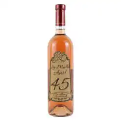 Vin rose 750 ml "45 La multi ani! Cu drag" cu eticheta personalizata din pluta