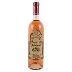 Vin rose 750 ml "Casa de piatra! Felicitari!" cu eticheta personalizata din pluta