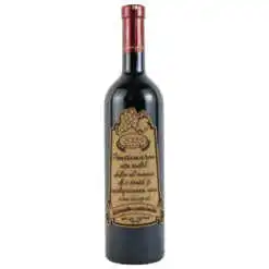 Vin rosu 750 ml "Pensionarea este rodul..." cu eticheta personalizata din pluta