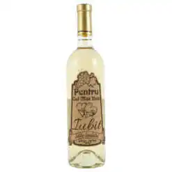 Vin alb 750 ml "Pentru cel mai bun Iubit" cu eticheta personalizata din pluta