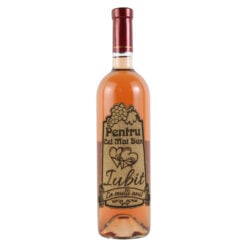 Vin rose 750 ml "Pentru cel mai bun Iubit" cu eticheta personalizata din pluta
