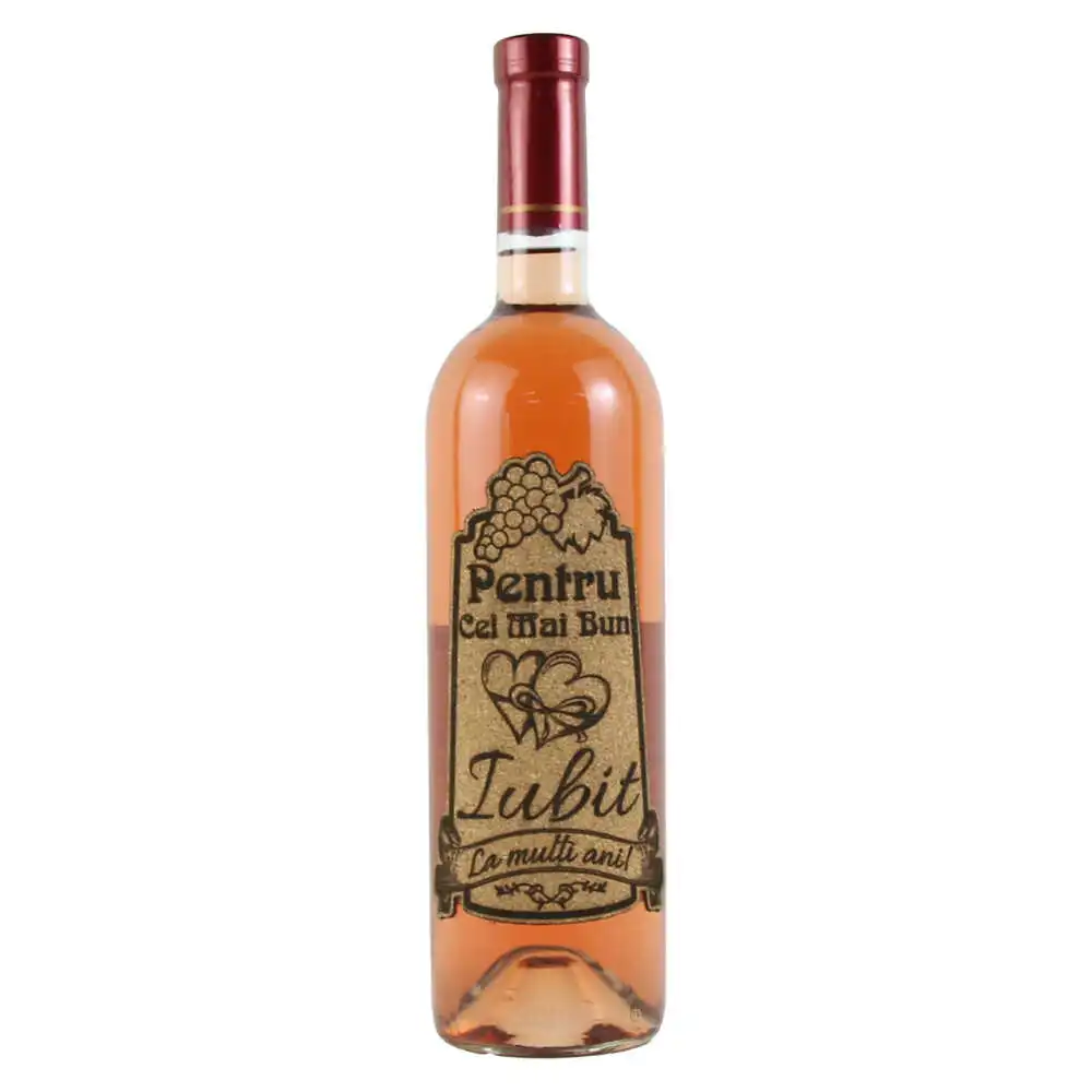 Vin rose 750 ml "Pentru cel mai bun Iubit" cu eticheta personalizata din pluta Vin rose 750 ml "Pentru cel mai bun Iubit" cu eticheta personalizata din pluta