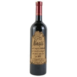 Vin rosu 0.75l "Nasii sunt singura Familie..." cu eticheta personalizata din pluta