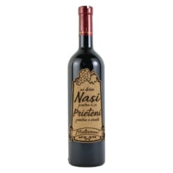 Vin rosu 750 ml "Nasi pentru o zi...." cu eticheta personalizata din pluta