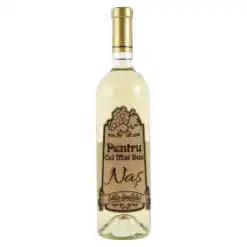 Vin alb 750 ml "Pentru cel mai bun Nas" cu eticheta personalizata din pluta
