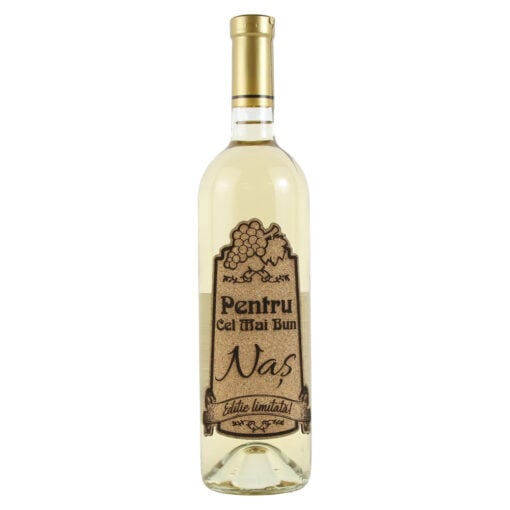 Vin alb 750 ml "Pentru cel mai bun Nas" cu eticheta personalizata din pluta