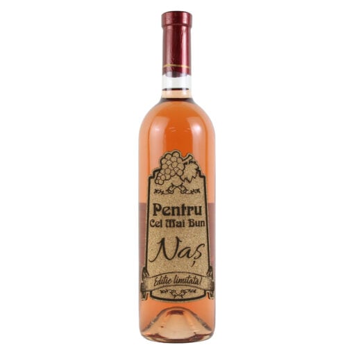 Vin rose 750 ml "Pentru cel mai bun Nas" cu eticheta personalizata din pluta