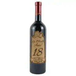 Vin rosu 750 ml "18 La multi ani! cu drag" cu eticheta personalizata din pluta