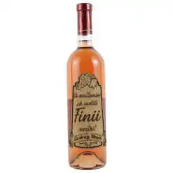 Vin rose 750 ml "Va multumim ca sunteti Finii nostri!" cu eticheta personalizata din pluta