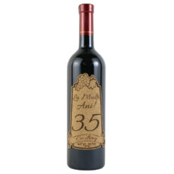 Vin rosu 750 ml "35 La multi ani! Cu drag" cu eticheta personalizata din pluta