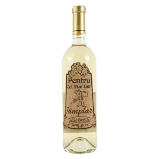 Vin alb 750 ml "Pentru cel mai bun Tamplar" cu eticheta personalizata din pluta