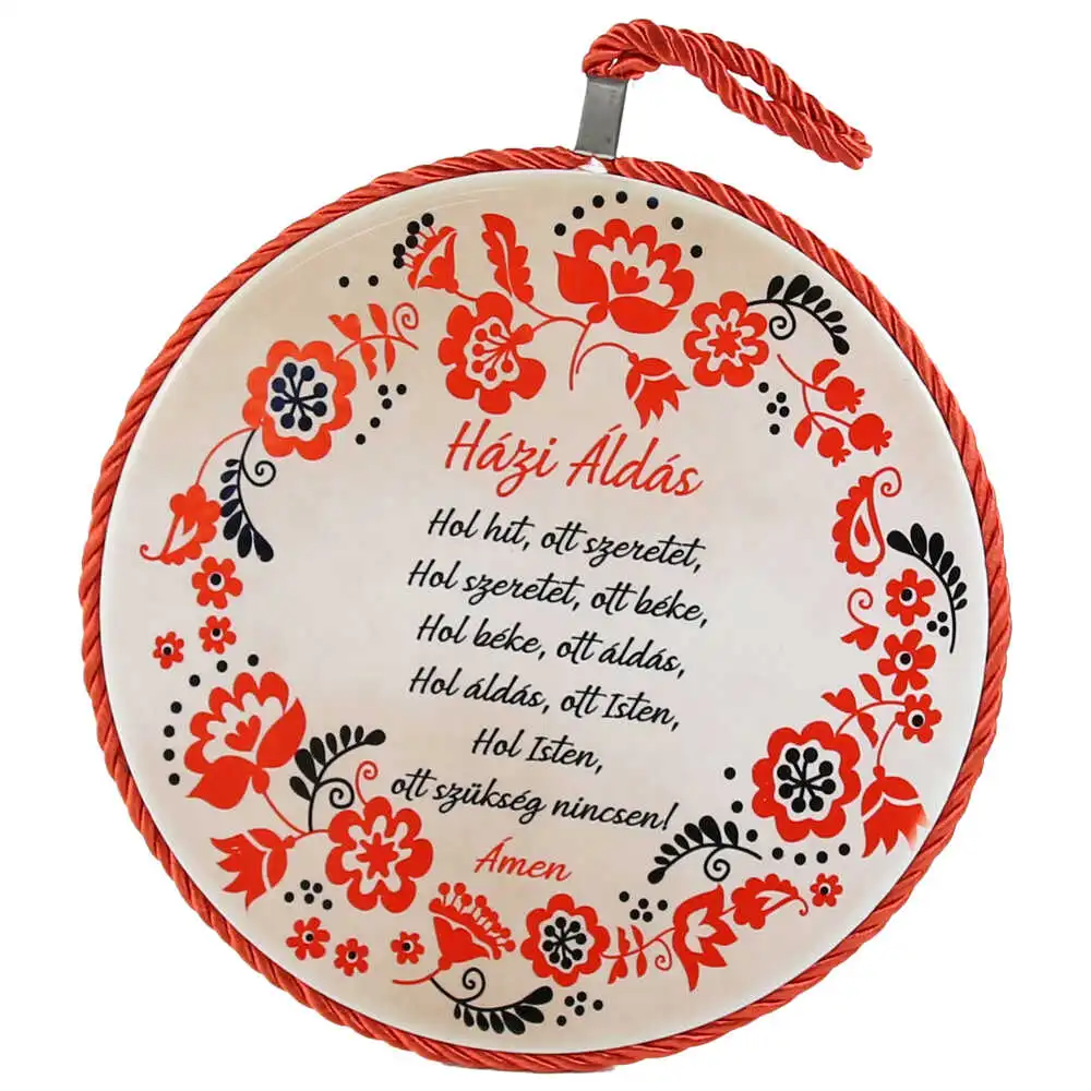 Decor de perete rotund din ceramica "Hazi Aldas" 17 cm