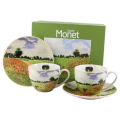 Set 2 cesti cu farfurii din portelan 270 ml "Poppy Field" de Claude Monet