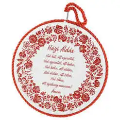 Decor de perete rotund din ceramica "Hazi Aldas" 17 cm cu motive florale