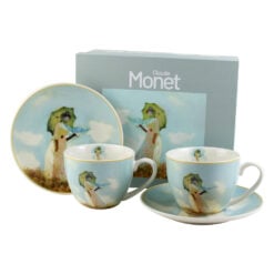 Set 2 cesti cu farfurii din portelan 270 ml "Woman with Parasol" de Claude Monet
