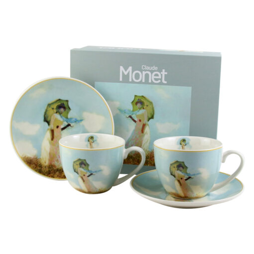 Set 2 cesti cu farfurii din portelan 270 ml "Woman with Parasol" de Claude Monet