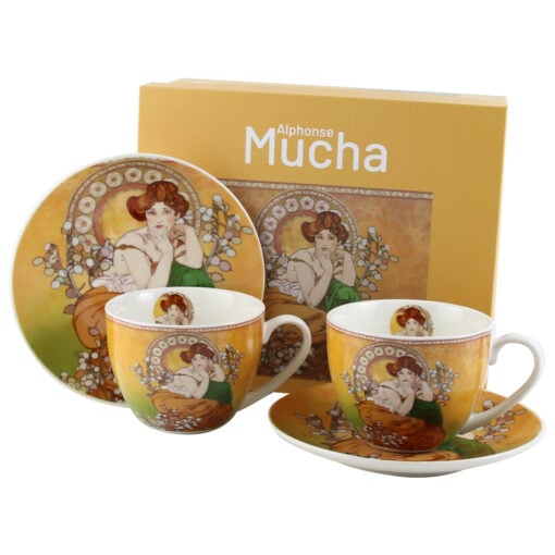 Set 2 cesti cu farfurii din portelan 270 ml "Topaz"