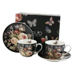 Set 2 cesti cu farfurii din portelan 270 ml "Warda"