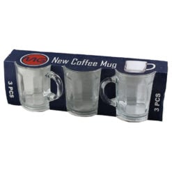 Set 3 cani din sticla 250 ml