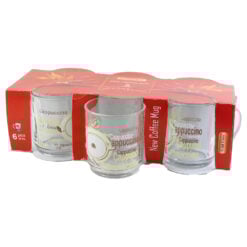 Set 6 cani din sticla 250 ml