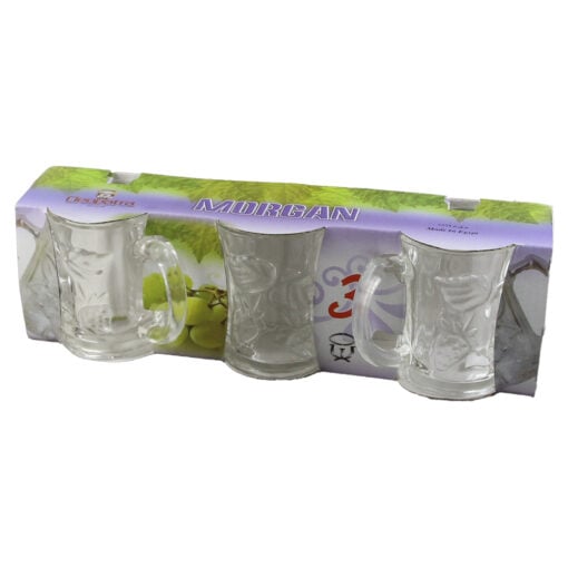 Set 3 cani din sticla 170 ml
