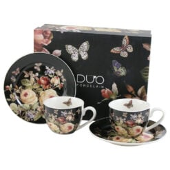 Set 2 cesti espresso cu farfurii