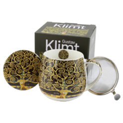 Cana portelan cu infuzor metalic si capac 430 ml