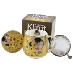Cana portelan cu infuzor metalic si capac 430 ml