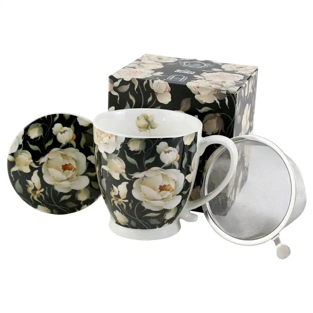 Cana portelan cu infuzor metalic si capac 510 ml Cana portelan cu infuzor metalic si capac 510 ml