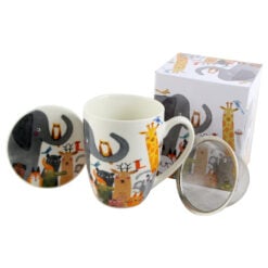 Cana portelan cu infuzor metalic si capac 360 ml "Animals"