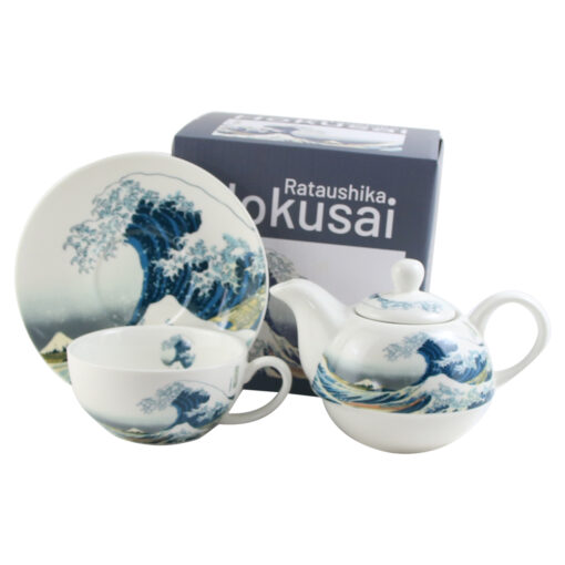 farfurioara si infuzor metalic 350 ml/300 ml "The great Wave" de Hokusai