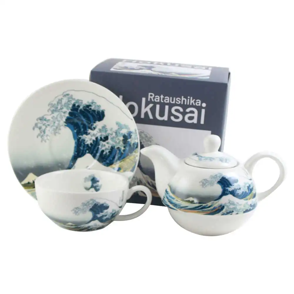 farfurioara si infuzor metalic 350 ml/300 ml "The great Wave" de Hokusai