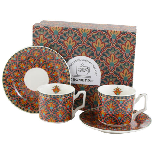 Set 2 cesti espresso cu farfurii