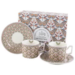 Set 2 cesti espresso cu farfurii