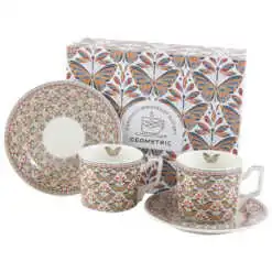 Set 2 cesti espresso cu farfurii