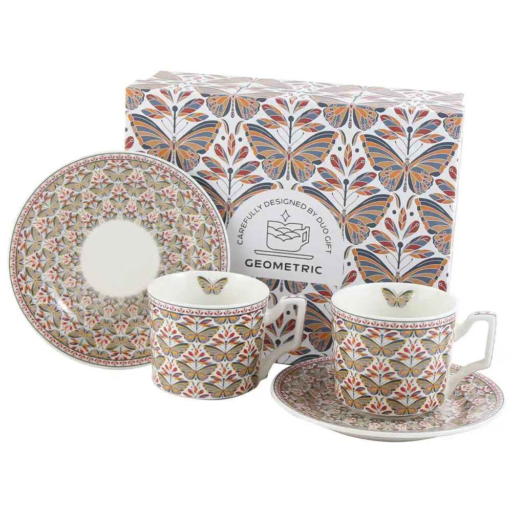 Set 2 cesti espresso cu farfurii Set 2 cesti espresso cu farfurii