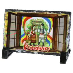 Placa ardezie "Muzeul Satului Romania"