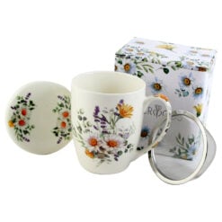 Cana portelan cu infuzor metalic si capac 350 ml