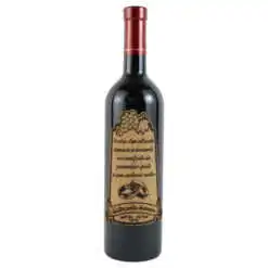 Vin rosu 750 ml "Felicitari pentru aniversare casatoriei" cu eticheta personalizata din pluta
