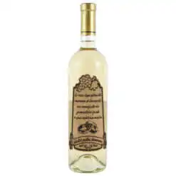 Vin alb 750 ml "Felicitari pentru aniversare casatoriei" cu eticheta personalizata din pluta