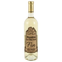 Vin alb 750 ml "Pentru cel mai bun Fin" cu eticheta personalizata din pluta