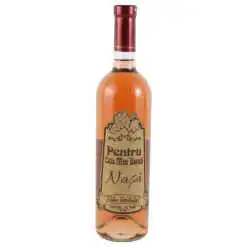 Vin rose 750 ml "Pentru cea mai buna Nasa" cu eticheta personalizata din pluta