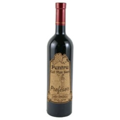 Vin rosu 750 ml "Pentru cel mai bun Profesor" cu eticheta personalizata din pluta