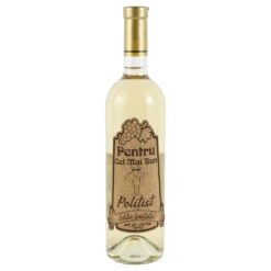 Vin alb 750 ml "Pentru cel mai bun Politist" cu eticheta personalizata din pluta