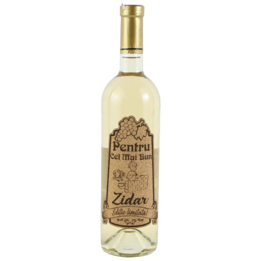 Vin alb 750 ml "Pentru cel mai bun Zidar" cu eticheta personalizata din pluta