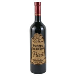 Vin rosu 750 ml "Pentru cea mai buna Fiica" cu eticheta personalizata din pluta