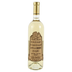 Vin alb 750 ml "Pentru un Medic de exceptie" cu eticheta personalizata din pluta